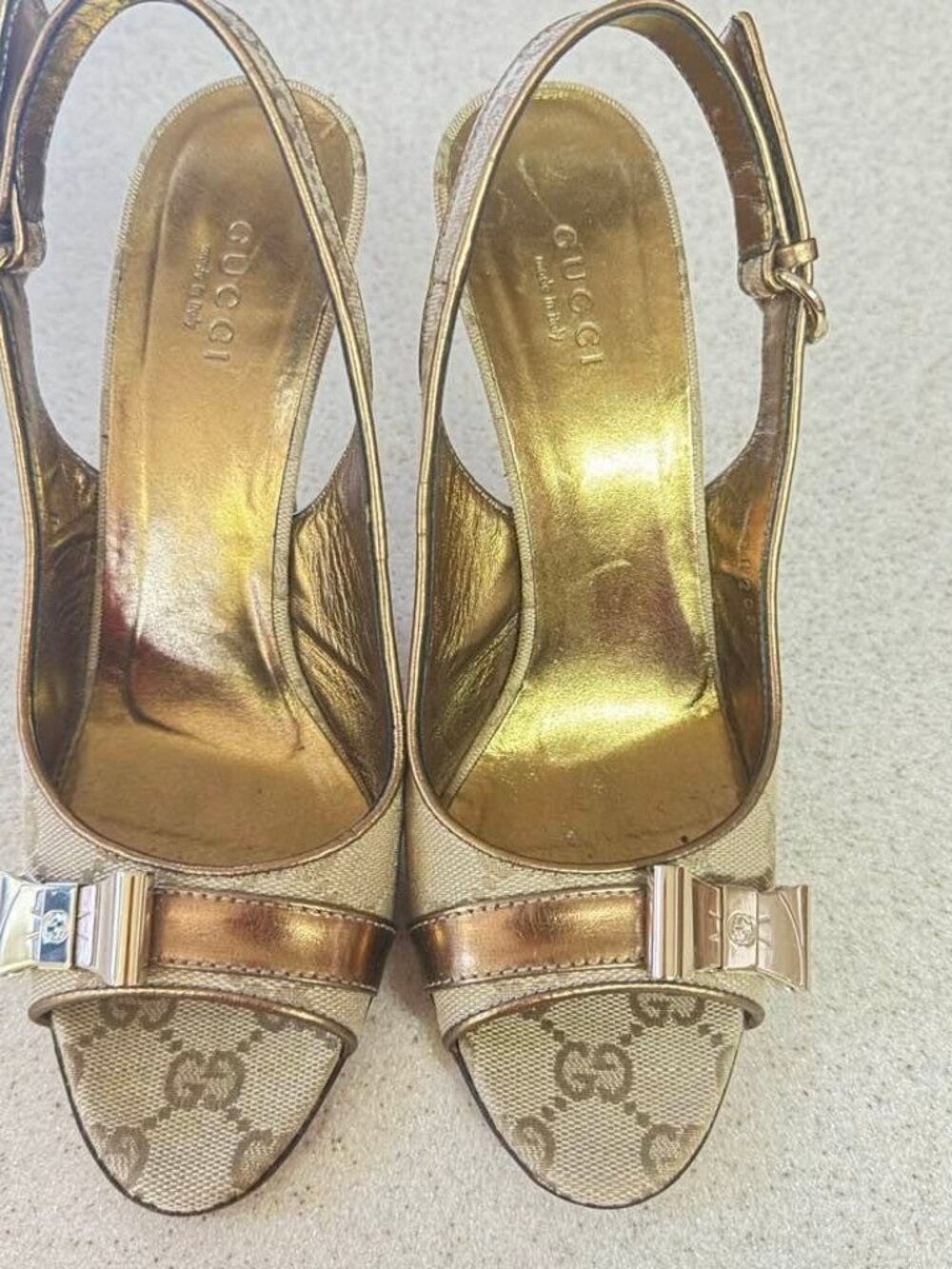 Auth. Gucci Monogram Shoes Size 6B Made in Italy